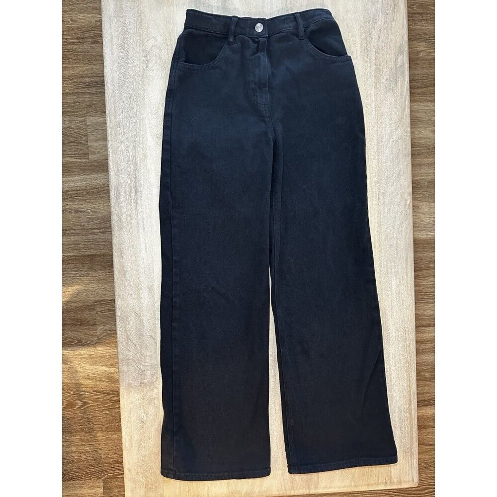 Aritzia Wilfred Free Black Modern Canvas Utility Straight Leg Pants Size 2
